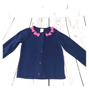 Gymboree sweater with bow detail - navy/pink - 4T